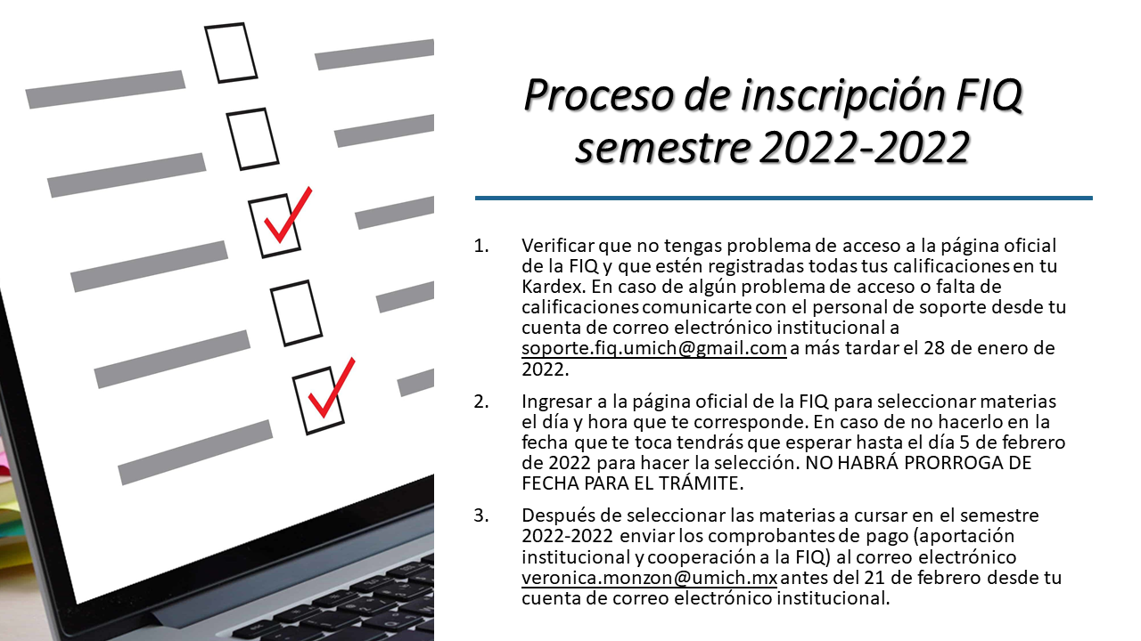 PROCESO DE INSCRIPCIÓN SEMESTRE 2022-2022